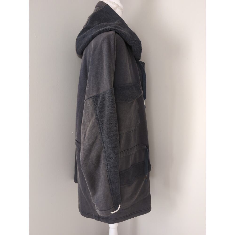 Pol faded oversized slouchy cozy loungewear hooded navy cardigan jacket - Picture 5 of 9